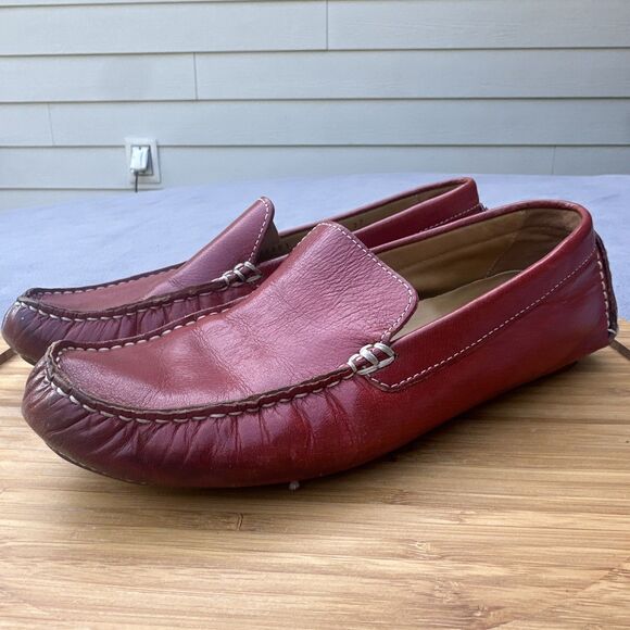 Cole Haan Leather Driving Loafer Slip On Shoes Stitched Womens Size 7.5 B Red - Picture 4 of 9